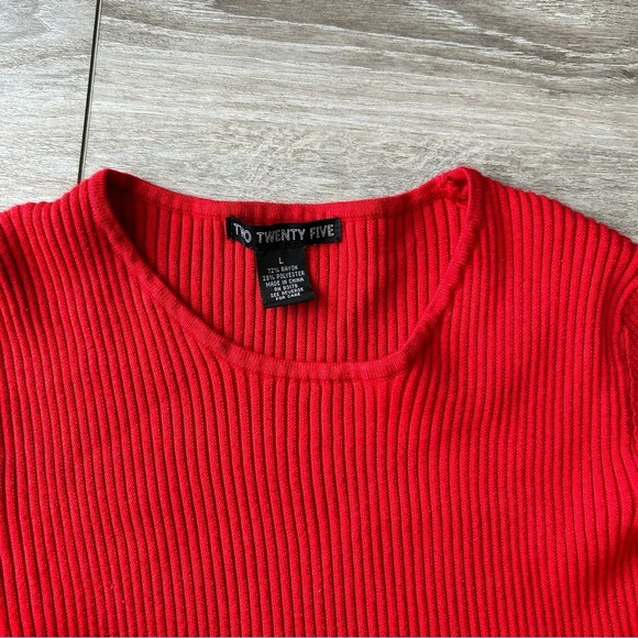 Two Twenty Five Red Ribbed Sweater  Dress - Picture 7 of 13